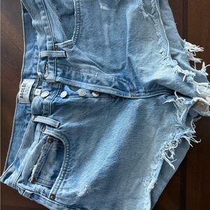 Agolde Light Blue Denim Shorts